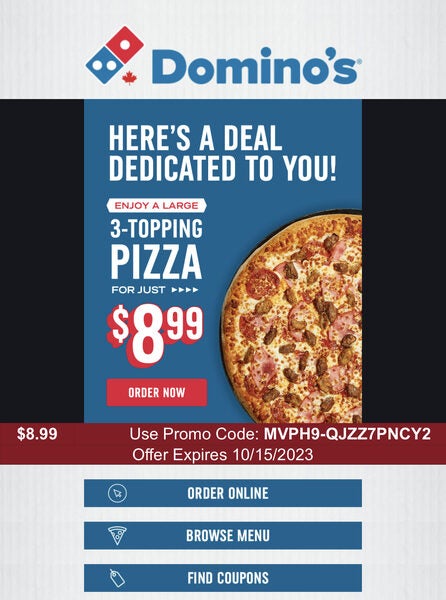 Domino S Pizza Large Topping Pizza For Ymmv Redflagdeals