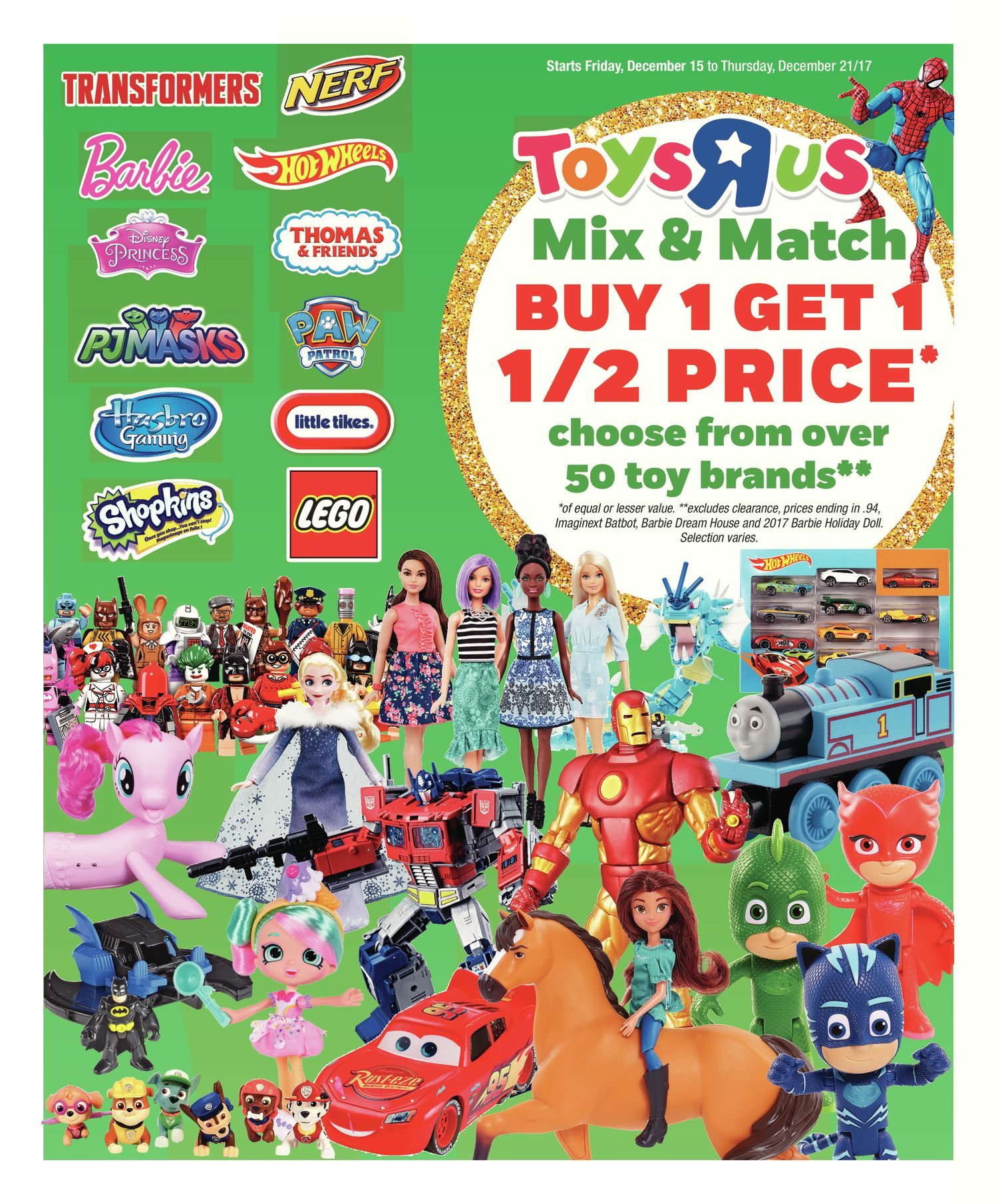 Toys R Us Weekly Flyer Weekly Mix Match Dec 15 21 Redflagdeals Com - nerf brings double your blasting target challenge to roblox