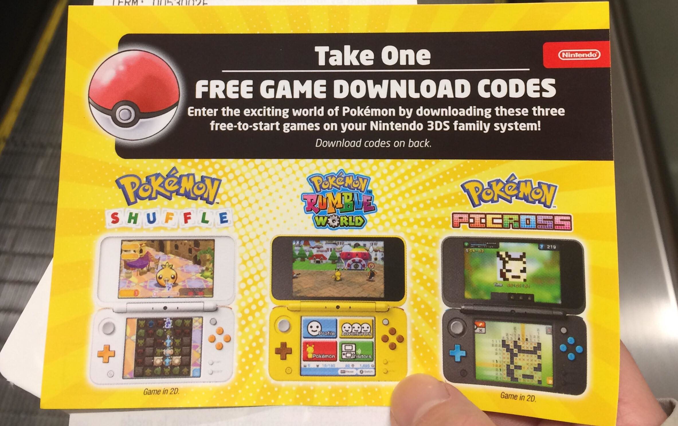 Pokemon yellow 3ds shop free download code