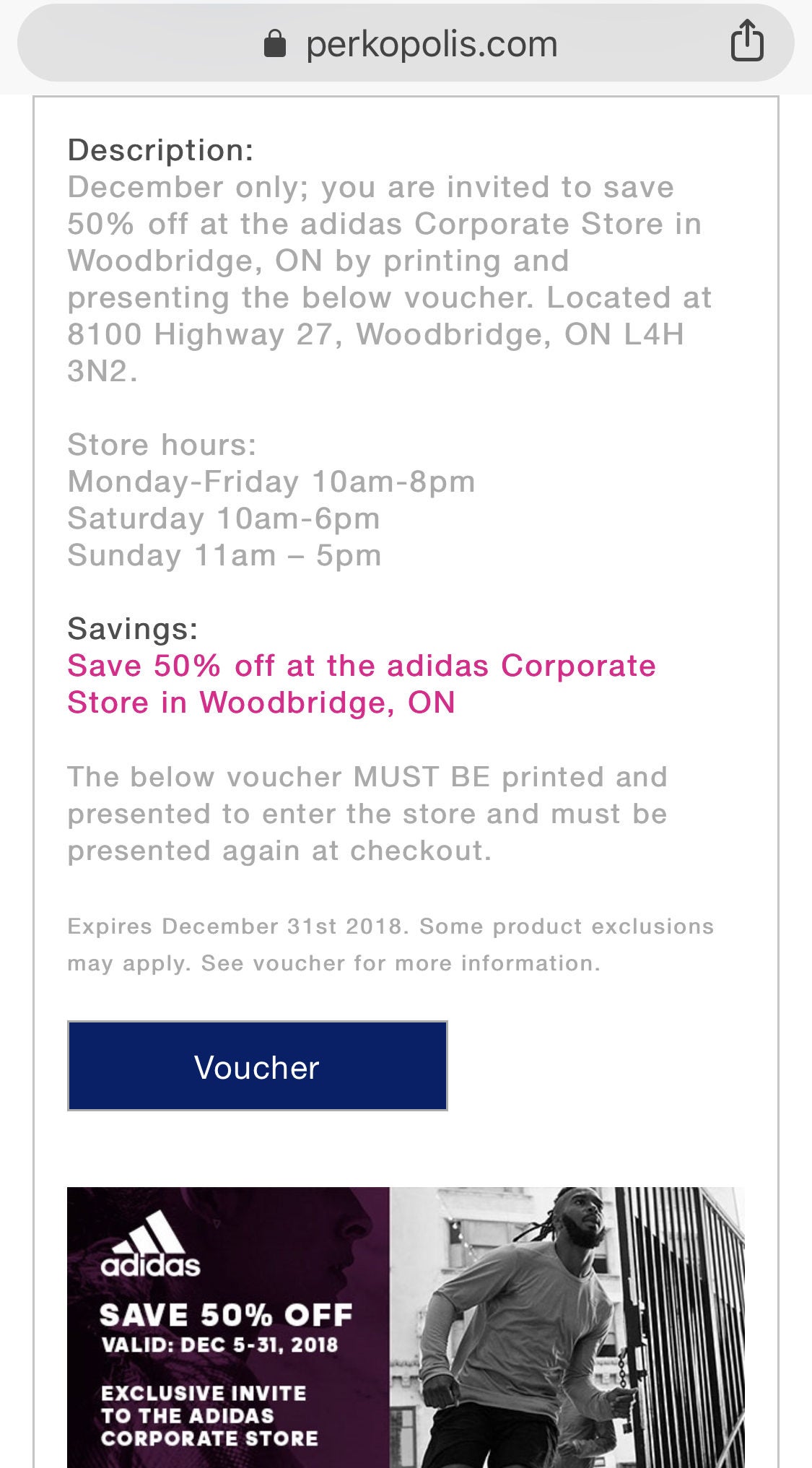 adidas corporate store woodbridge coupon 2018
