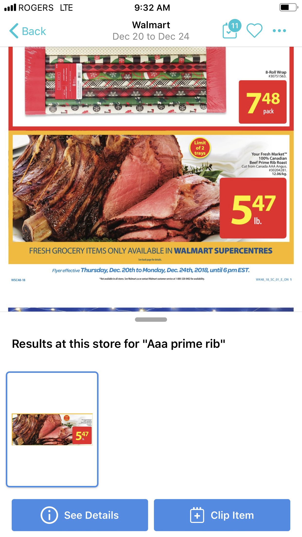 Real Canadian Superstore AAA prime rib cap off 5.47 ontario