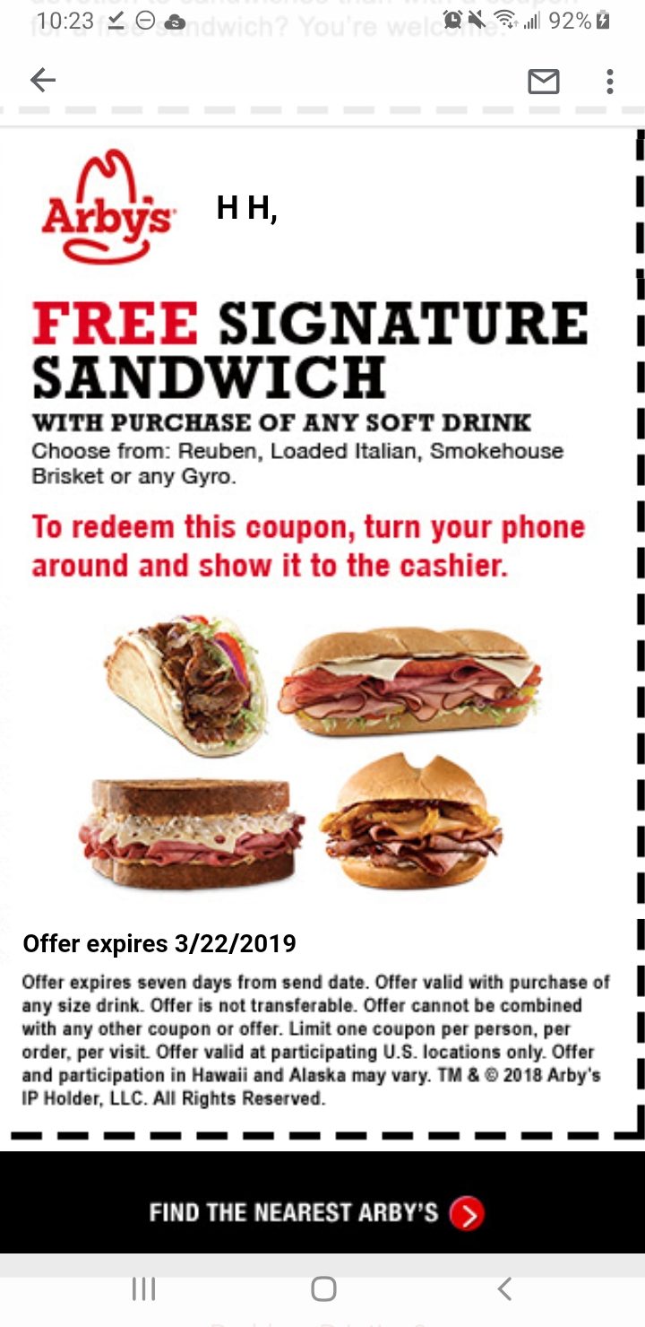 Arby's coupons : r/Freefood