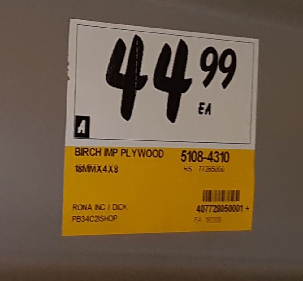 [Rona] Birch plywood sanded 2 sides 8'x4' x 3/4 44