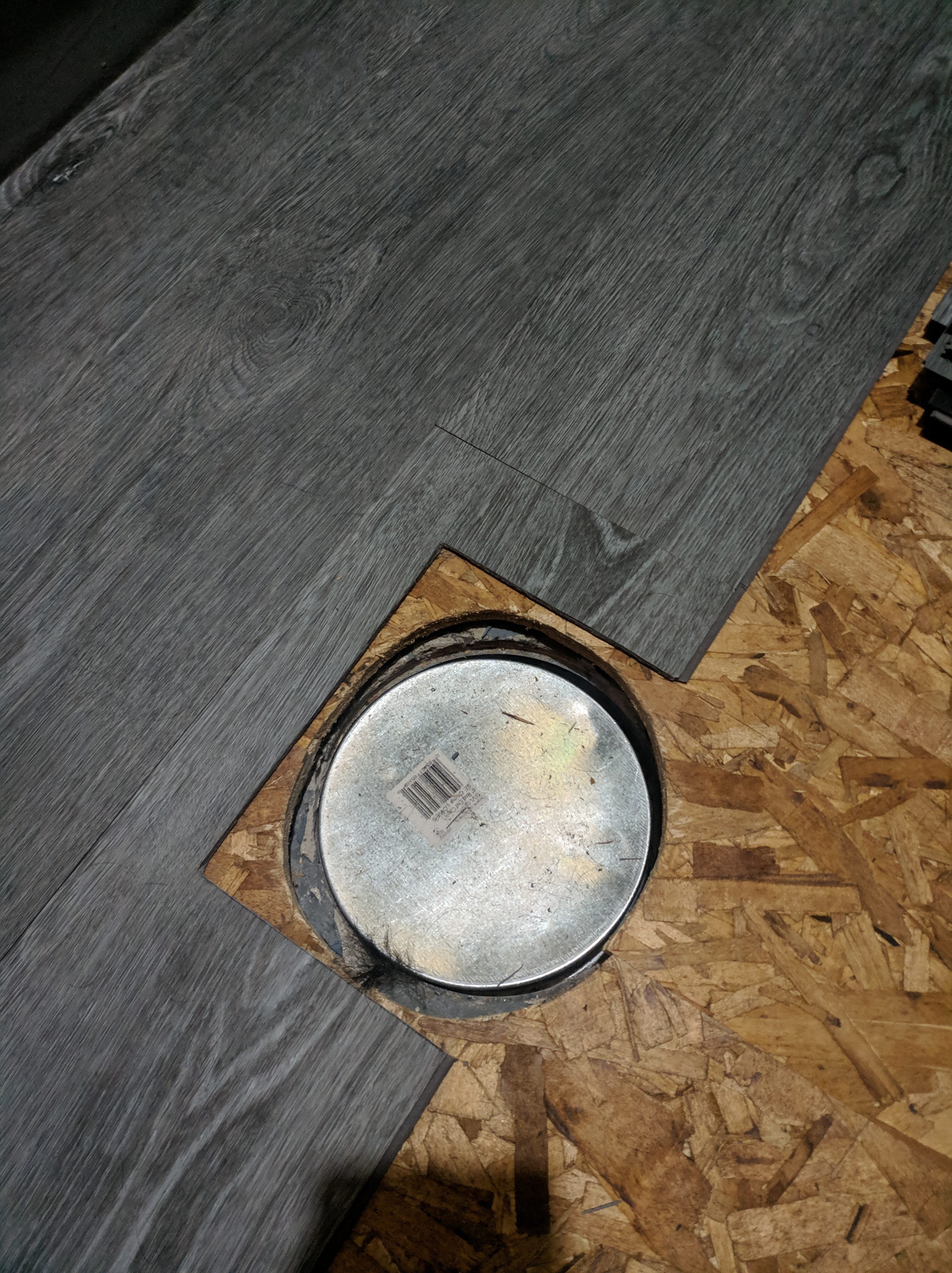Access The Basement Floor Square Hole, How Do You Cut A Hole In Vinyl Plank Flooring