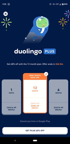 duolingo monthly cost