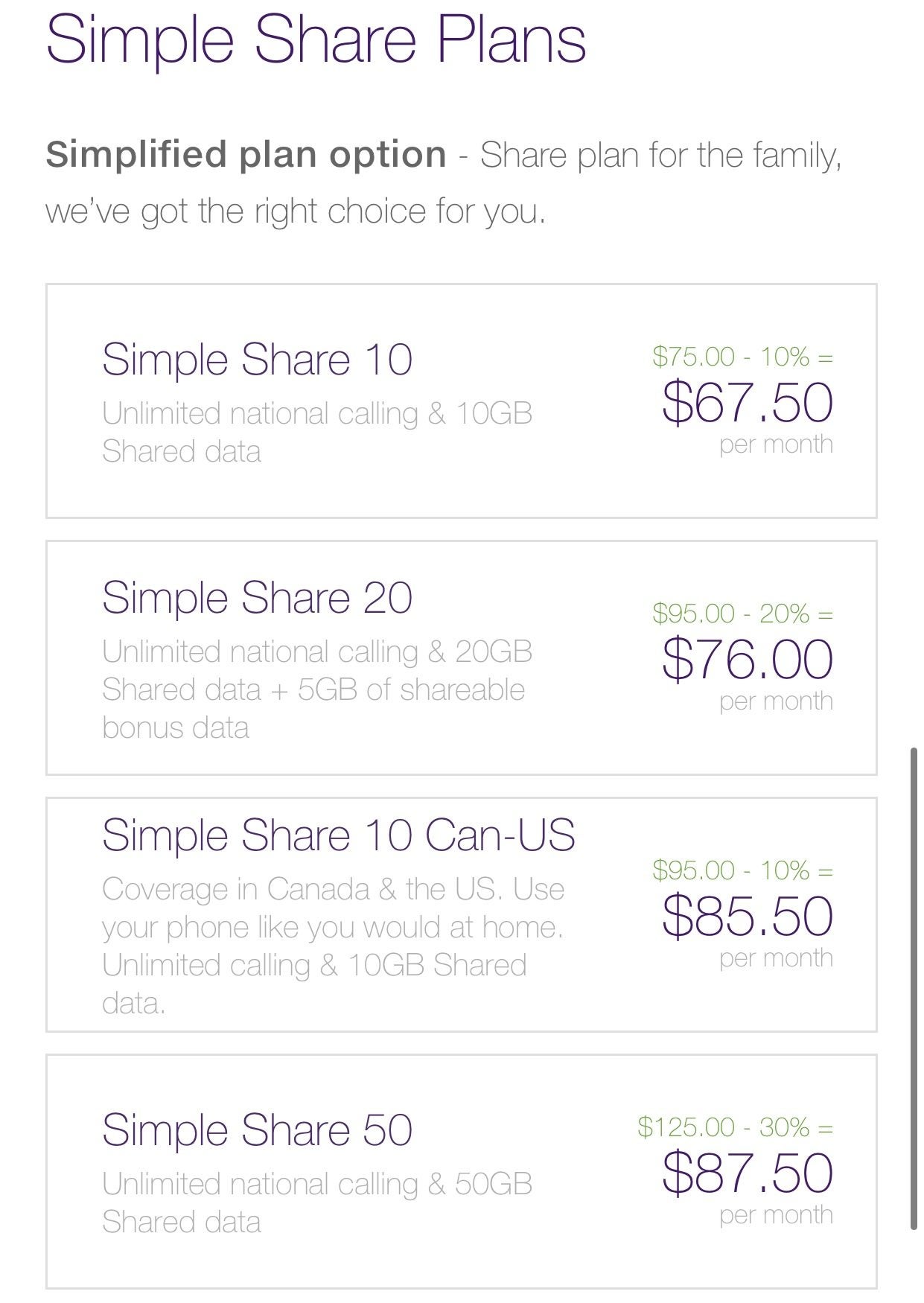 family share plan telus