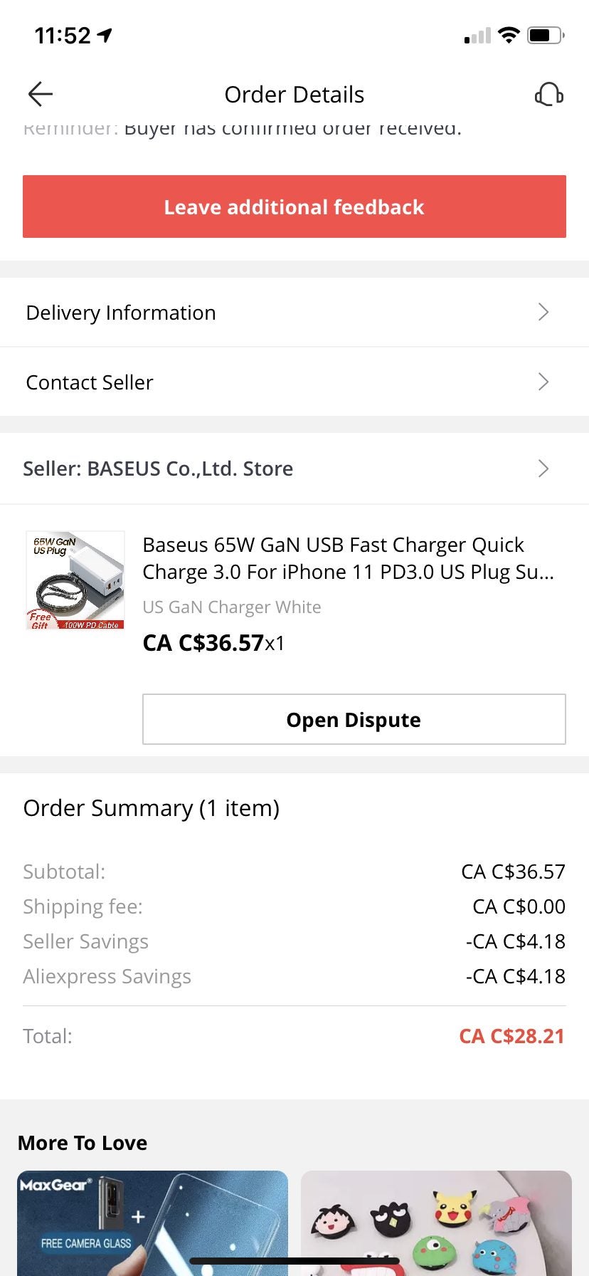 Original Baseus 65W 2C1A GaN Charger