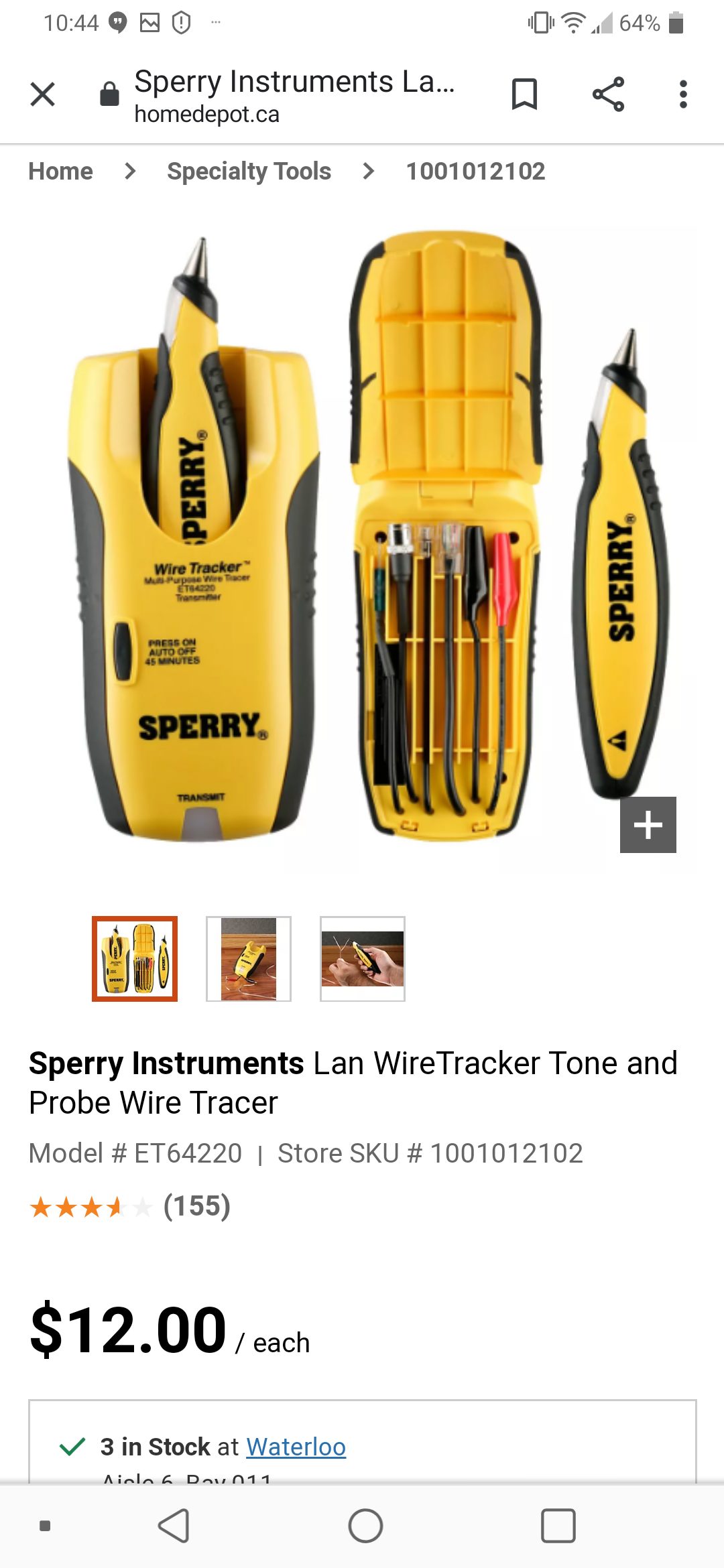 [Amazon.ca] Sperry ET64220 Lan Tracker Wire Tracer 12.00