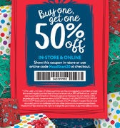 New Buy One, Get One 50% off coupon