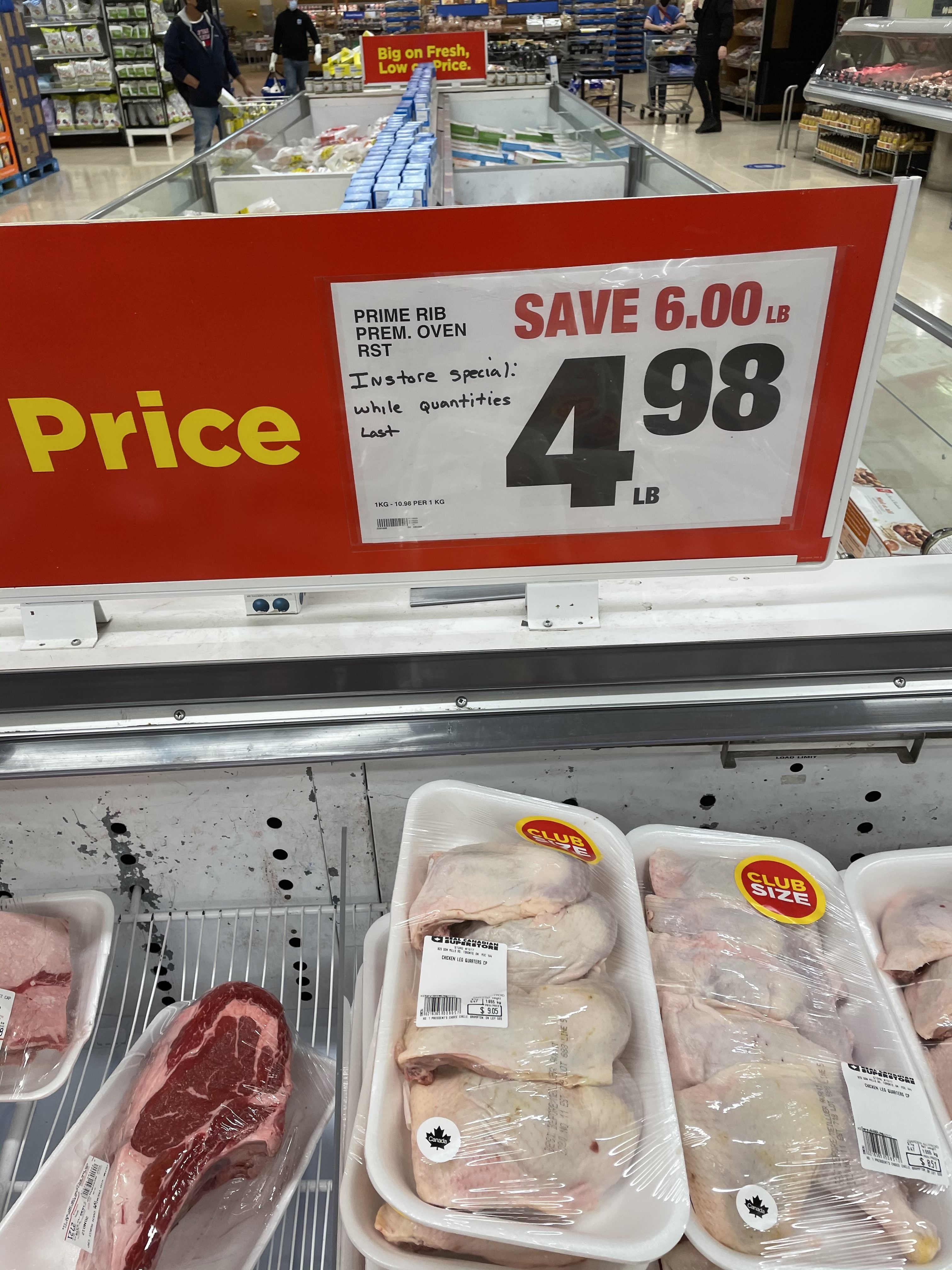 [Real Canadian Superstore] Prime Rib Roast $4.98/lb Eglinton and Don ...