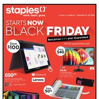 Staples - Black Friday Prices Start Now Flyer