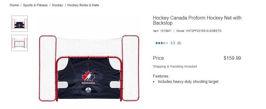 Costco] YMMV Hockey Canada Proform Hockey Net with Backstop 99.97 -  RedFlagDeals.com Forums