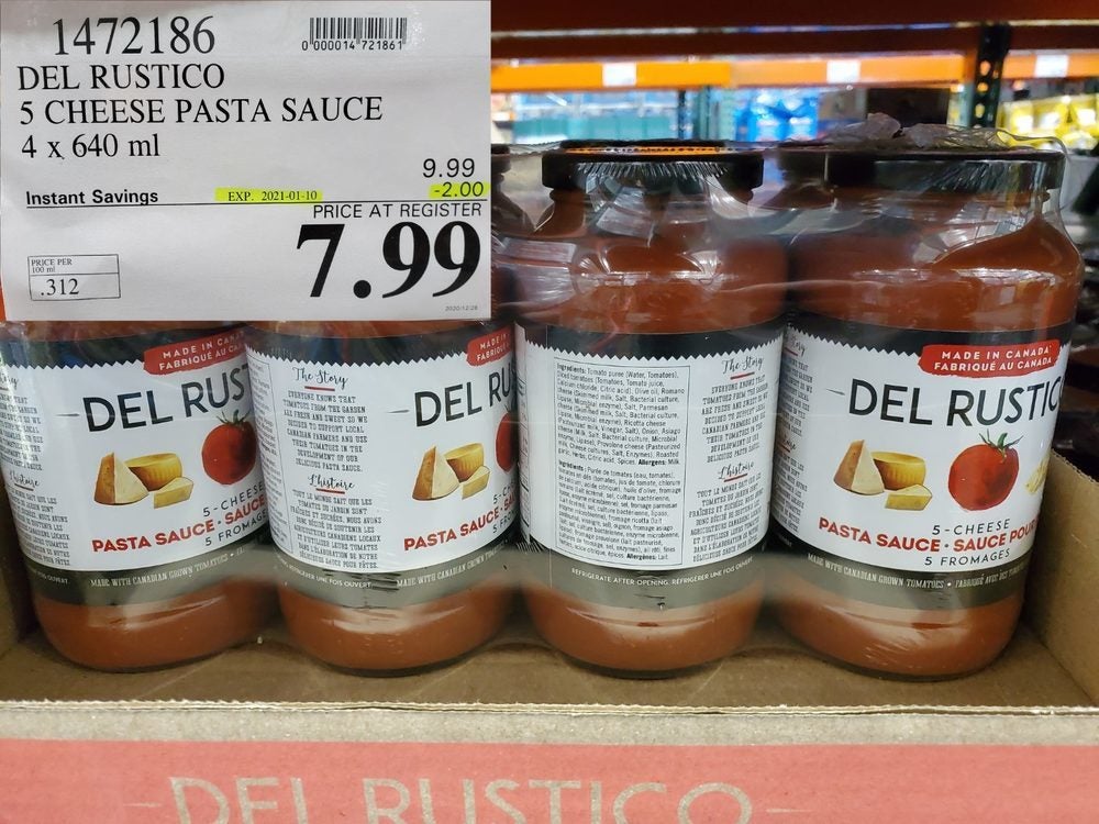 [Costco] Del Rustico tomato sauce 8 (4 jars) Forums