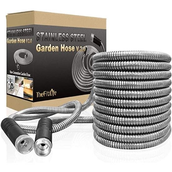 4. Best Stainless-Steel: TheFitLife Flexible Metal Garden Hose