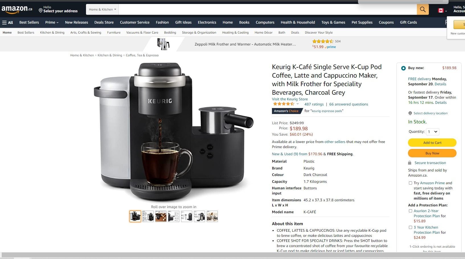 Prime: Keurig K-Cafe Coffee Maker AND Milk Frother Only $109.99  Shipped (Best Price Ever)