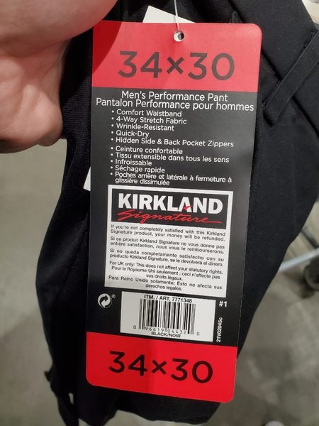 Costco] Kirkland Signature Men's Performance Pant (like Lululemon ABCs for  1/5th the cost) - Only $26.99 - RedFlagDeals.com Forums