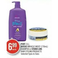 Pert, Aussie Miracle Moist Shampoo Or Studio Line Hair Styling Products