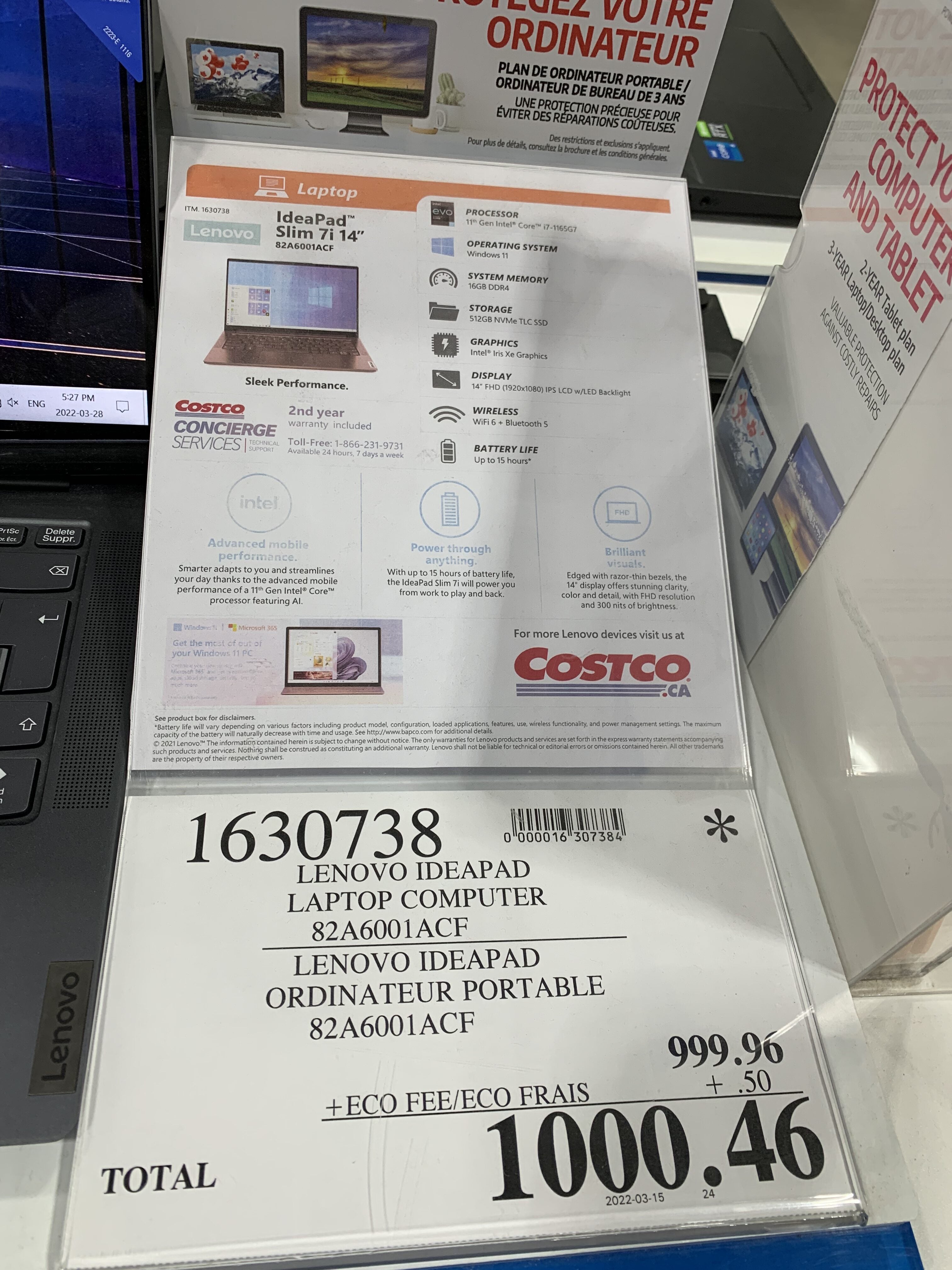Costco] IdeaPad Slim 7i (14”, Intel) Laptop - $1,   Forums