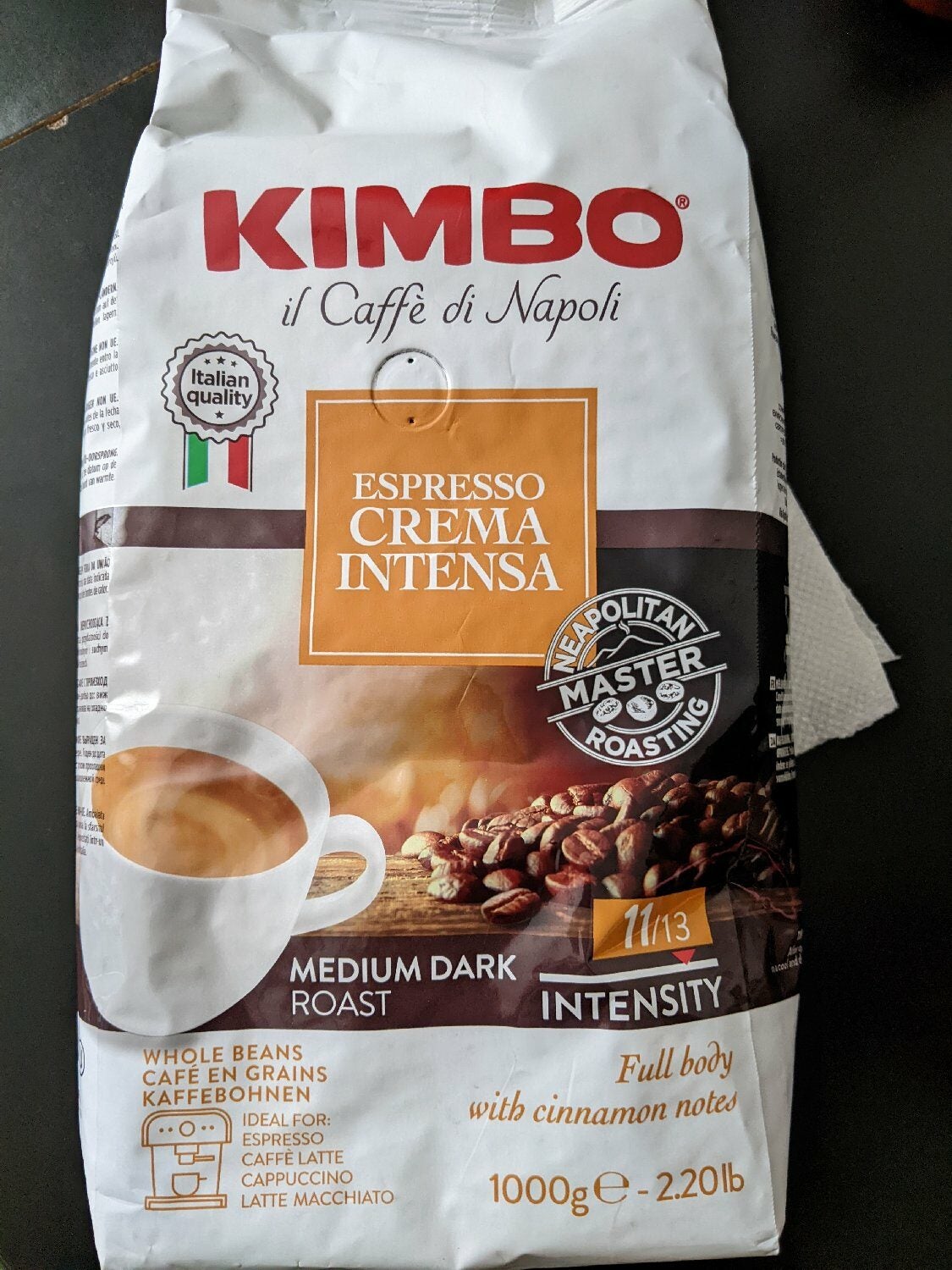 Coffee beans Kimbo Crema Intensa 1 kg