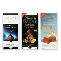 Lindt Swis Grandes Excellence Artisan Vegan or Ghirardelli Chocolate Bars