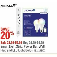 Noma Smart Light Strip, Power Bar, Wall Plug And LED Light Bulbs