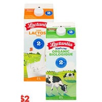 Lactantia Organic, Lactose Free or UltraPur Milk Bottle or Carton