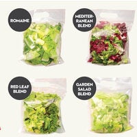 Mediterranean Blend Radicchio, Escarole & Endive, Red Leaf Blend Red and Green Leaf, Romaine Salad Blend Iceberg and/or Boston and Romaine