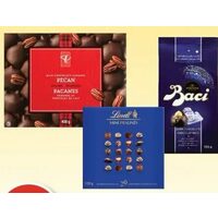 PC Pecan Caramel Clusters, Baci Chocolates or Lindt Mini Pralines