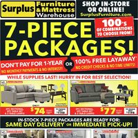 Surplus Furniture - 7-Piece Packages! (Sudbury - ON) Flyer