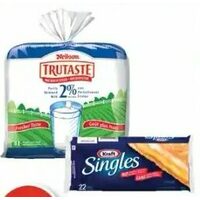 Neilson Trutaste Milk, Kraft Singles or Cracker Barrel Natural Cheese Slices
