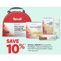 Rexall Brand First Aid Kits, Bandagers, Topical Antibiotics Or Anti-Itch Products 
