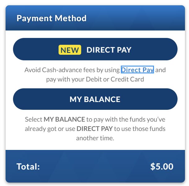 Lotto direct clearance debit