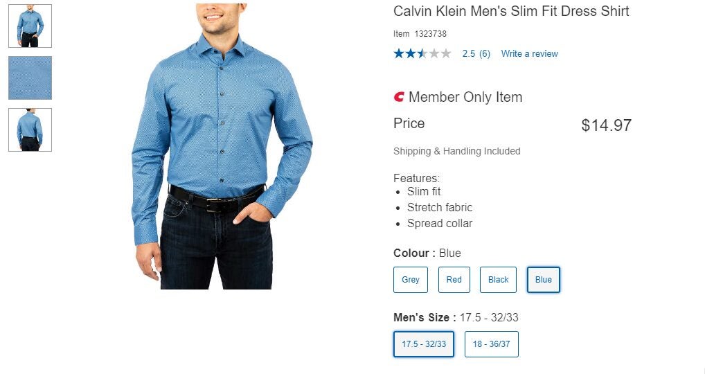 Costco] Calvin Klein Men's Slim Fit Dress Shirt - Grey, Red, Black & Blue -  $  Forums