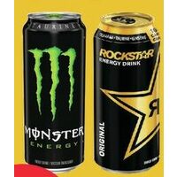 Monster, Rockstar, Nos, Reign or Starbucks Energy Drinks