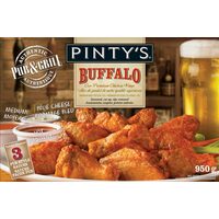 Pinty's Buffalo Chicken Wings Or Honey Garlic Chucks 
