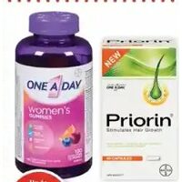 Priorin Hair Growth Capsules One a Day or Flintstones Multivitamin Products