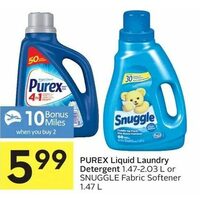 Purex Liquid Laundry Detergent Or Snuggle Fabric Softener 