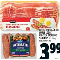 Selection Bacon or Maple Lodge Chicken Bacon or Sausages