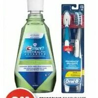 Sensodyne Toothpaste Crest Pro-Health Advanced Mouthwash or Oral-B Pro-Health Manual Toothbrushes 