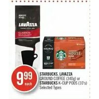 Starbucks, Lavazza Ground Coffee Or Starbucks K-Cup Pods