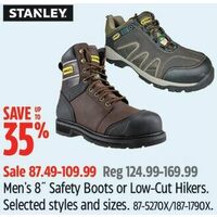 Stanley Men's 8" Safety Boots Or Low-Cut Hikers