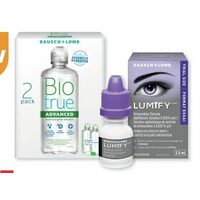 Bausch & Lomb Lens Solutions or Soothe or Lumify Eye Care Products