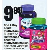 One A Day Adult Multivitamins Or Flintstones Children Multivitamins