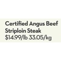 Certified Angus Beef Striploin Steak