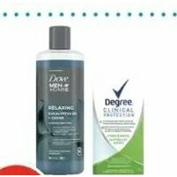 Dove Men+care Body Wash, Degree or Dove Clinical Antiperspirant/Deodorant