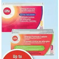 Life Brand Allergy Relief Caplets or Tablets