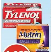 Motrin Platinum or Tylenol Pain Relief Products