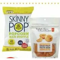 Pc Dried Apricots, Hardbite Chips or Skinny Pop Ready-to-Eat Popcorn