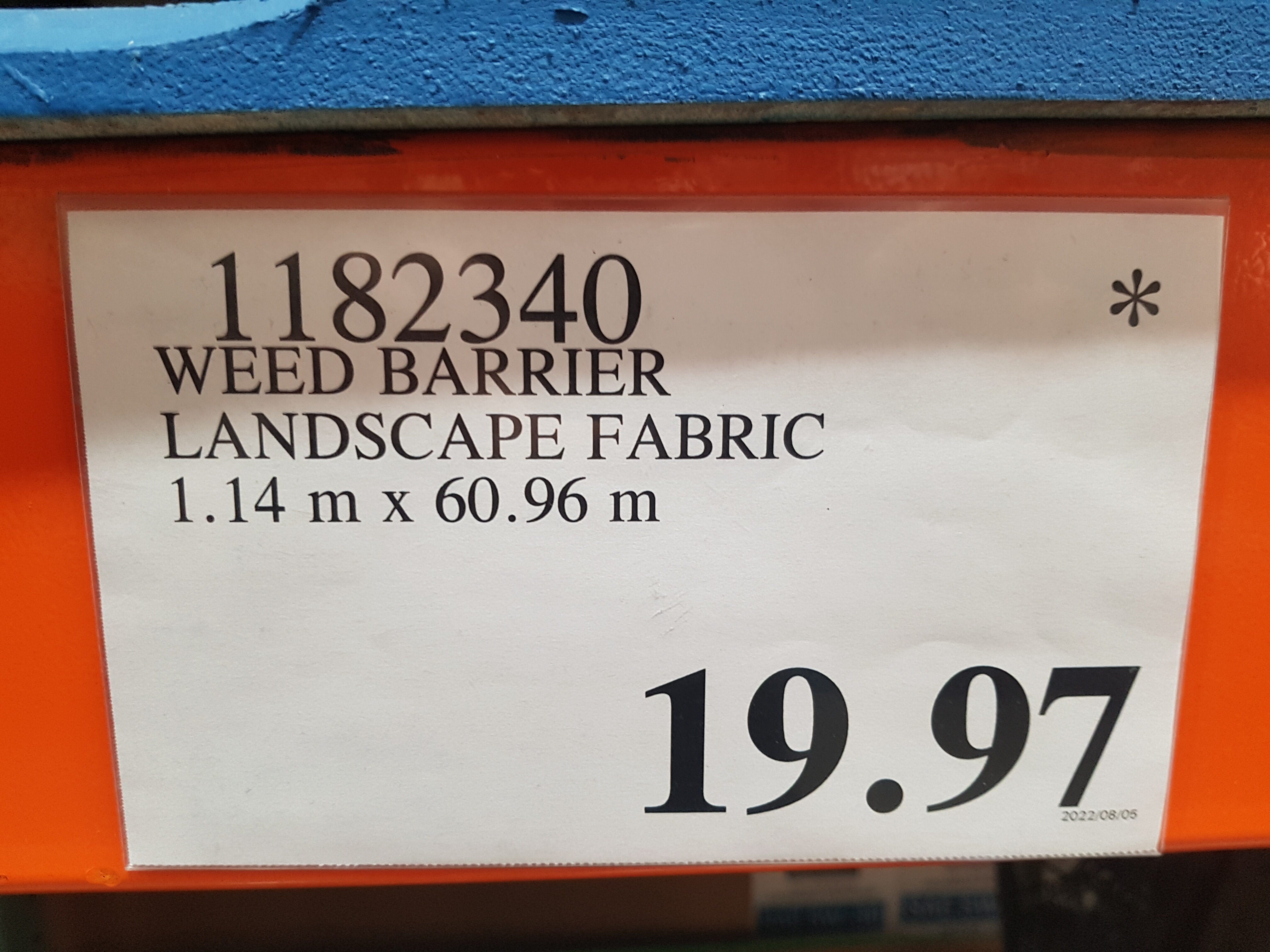 [Costco] Weed barrier 200ft 19.97 ymmv Forums