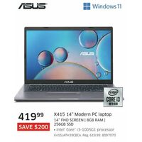 Asus X415 14'' Modern PC Laptop